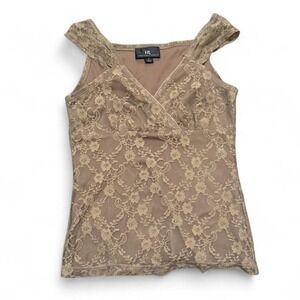 Y2k boho fairy festival summer lace tank sz S 2000s preppy grunge feminine